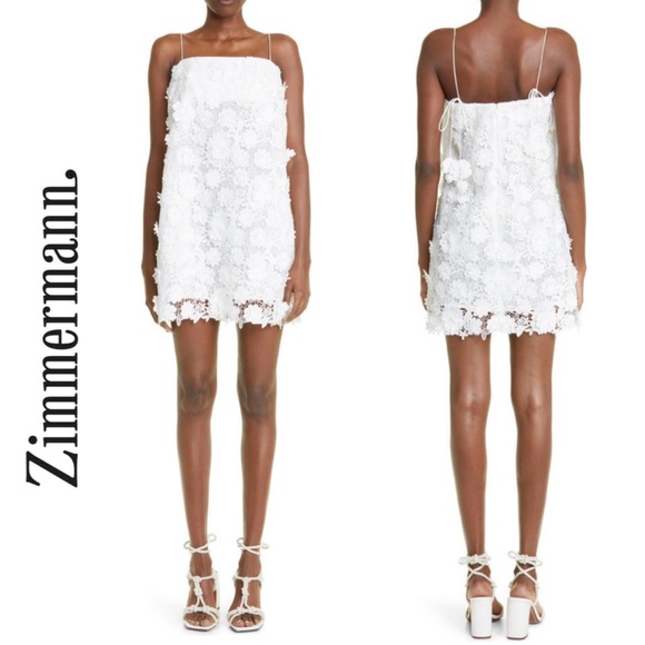 Zimmermann Dresses & Skirts - Zimmermann Raie Floral Appliqué Lace Dress Size 1